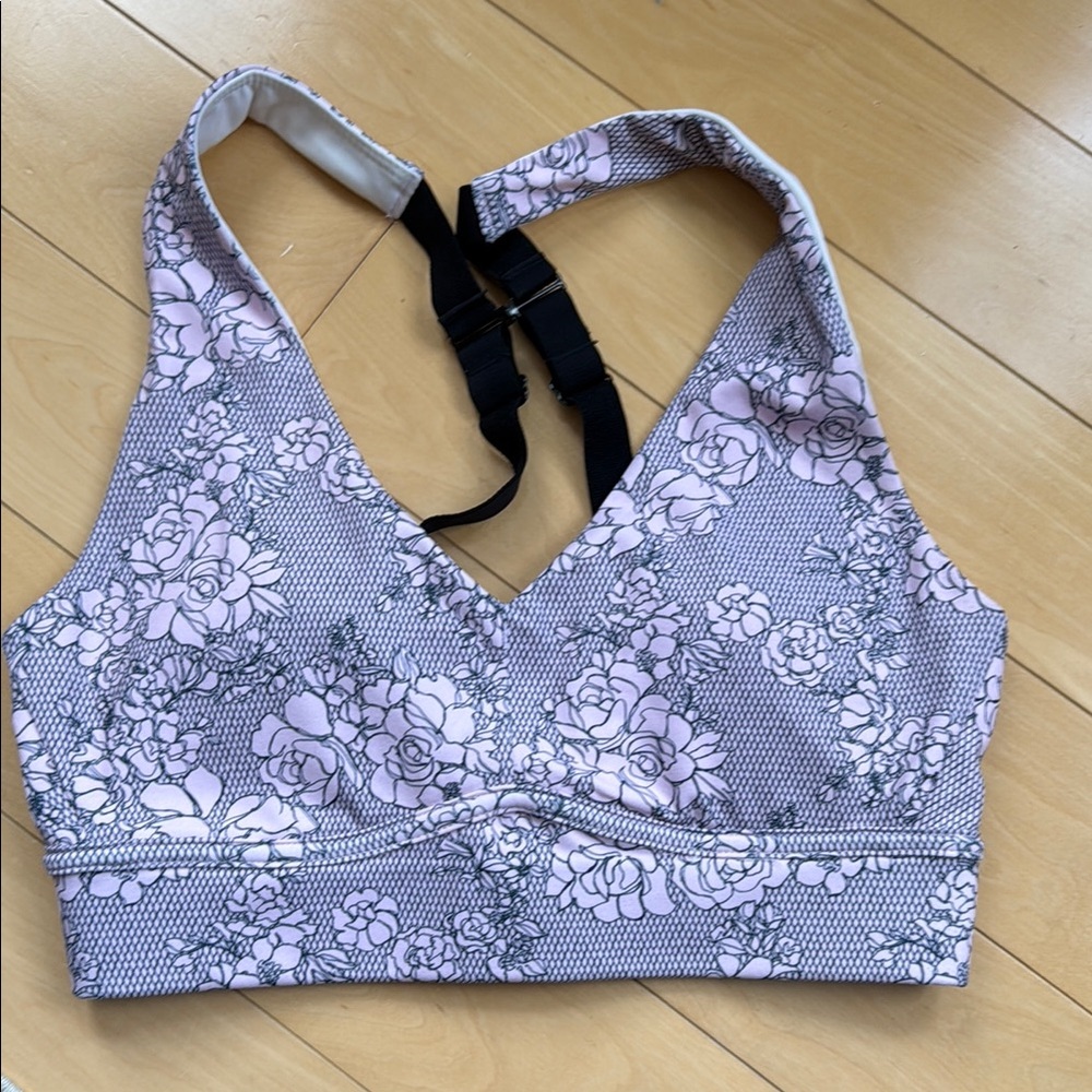Floral Cross Back Sports Bra